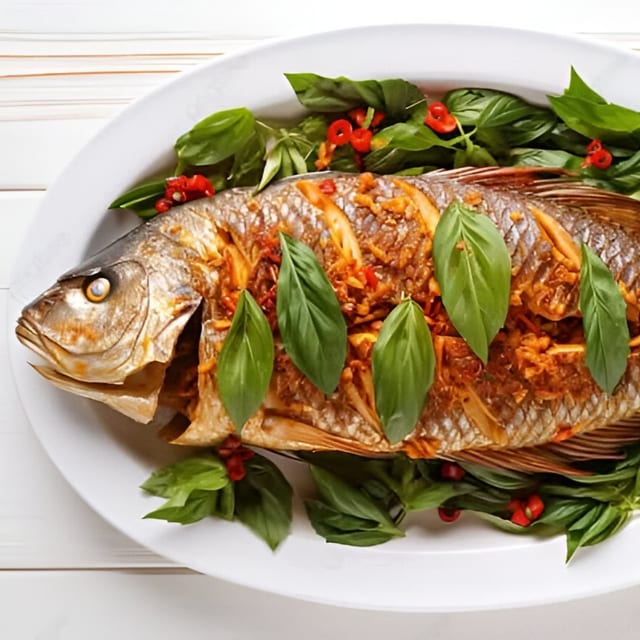 Tilapia Basil Leaves.