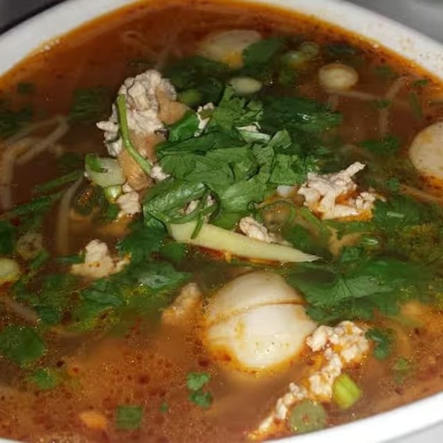 Thai Tom Yum Noodle Soup.